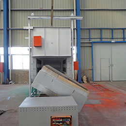 臺車式高錳鋼淬火爐_翻轉式高錳鋼淬火電阻爐